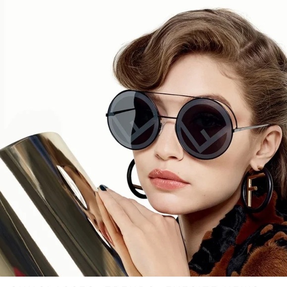 Authentic Fendi Logo Sunglasses round - Picture 2 of 12